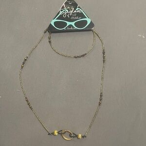 Stylish Gold and Brown Beaded Eyeglass Chain